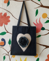 Jeans Floral Bag